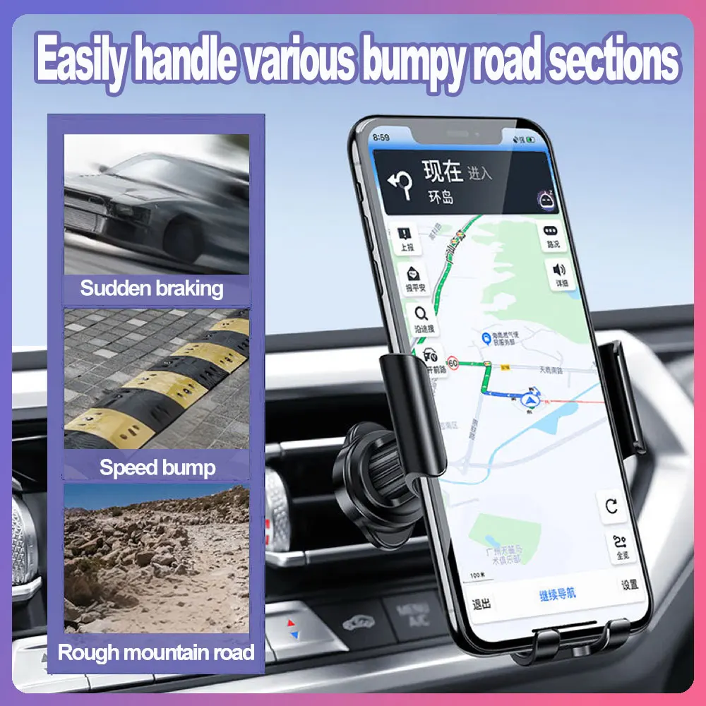 Supporto per telefono per auto Supporto per clip per presa d'aria per auto Supporto per cellulare Supporto GPS per smartphone per dispositivi mobili da 5-7 pollici Accessori per auto - Image 2