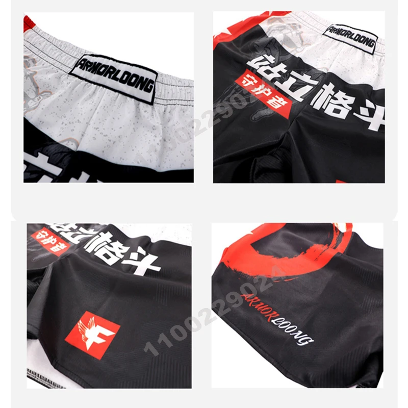 Muay Thai Shorts Men Women Kids Boxing Training Shorts Breathable Martial Arts Sanda Sparring Grappling Fight Kickboxing Pants