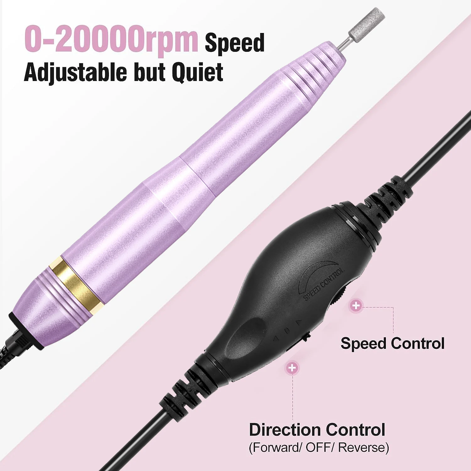 Nail Art Electric Drill Machine With 100pcs Sanding Bands Sand Ring Bit Manicure Pedicure Grinding Remover Cutter 4