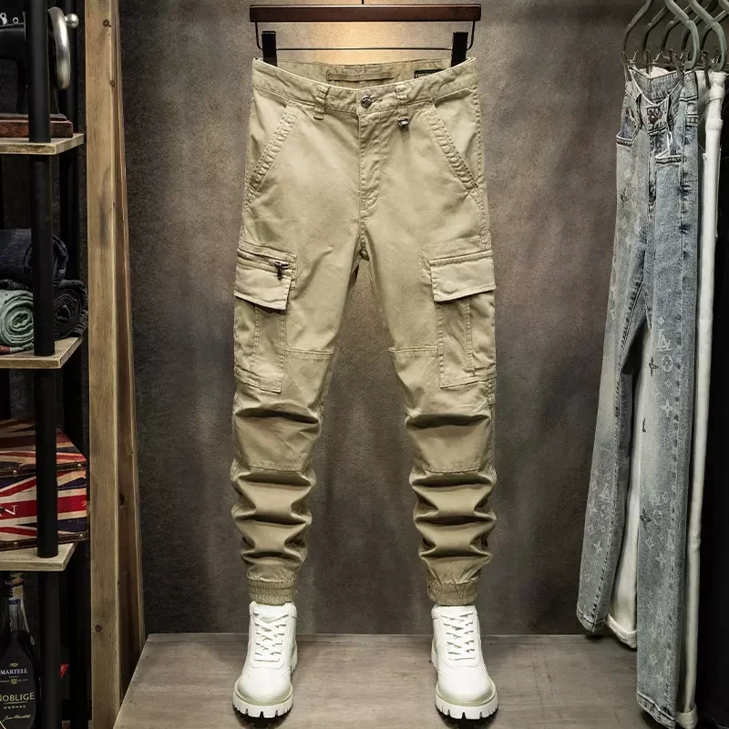 High Street Fashion Men Jeans Loose Fit Multi Pockets Designer Casual Cargo Pants Hombre Camouflage Hip Hop Joggers Men Overalls