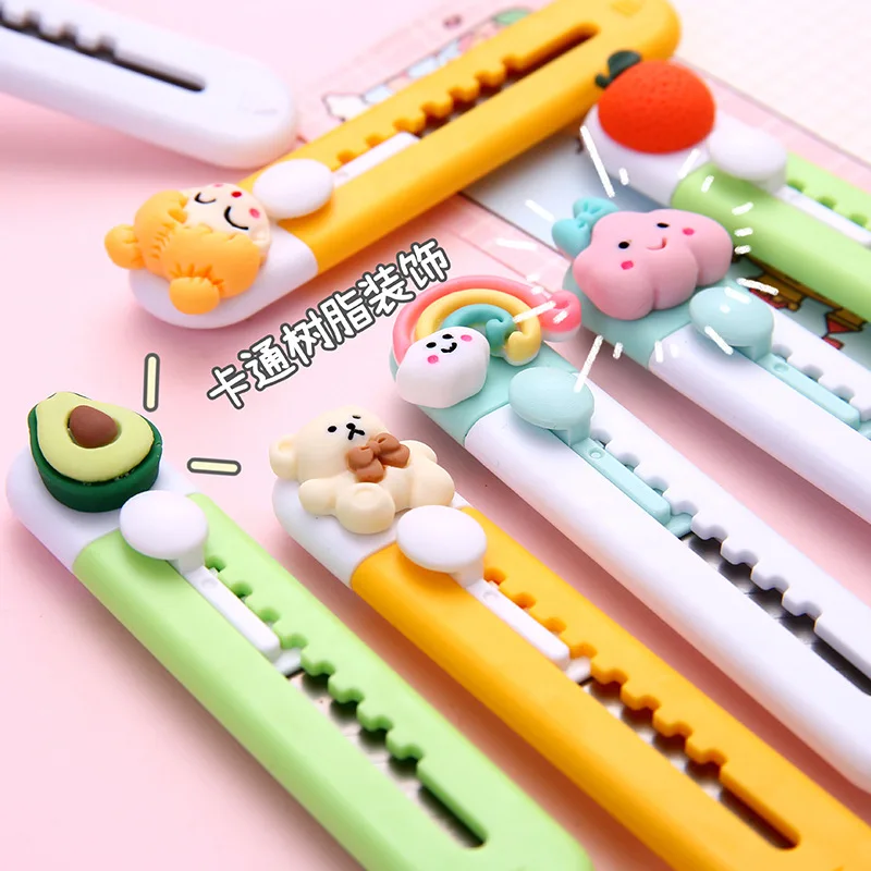 Cute Cat Paw Cloud Star Portable Utility Knife Wrapping Box Paper Envelope Cutter Pocket Letter Opener School Blade Stationery utility knife paper cutter mail opener unboxing knife pocket folding knife craft cutting knife