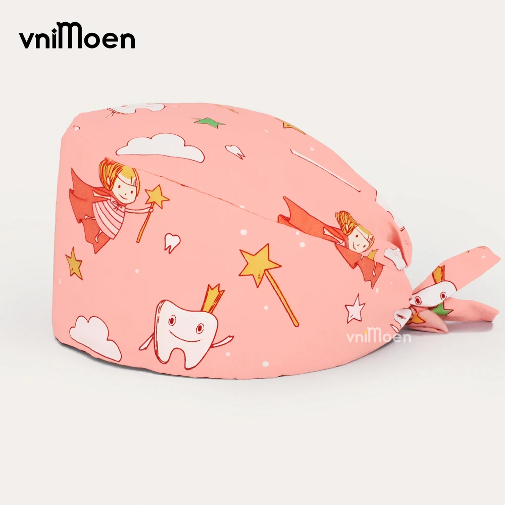 Medical Scrub Hats Cartoon Sombrero de enfermera Pet Hospital Surgeon Cap Dentist Cap Beauty Scrub Cotton Female Medical Surgical Nurse