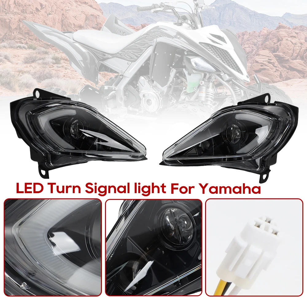 

Светодиодная фара DRL с сигналом поворота для Yamaha Raptor 700 Raptor 700R YFZ450 YFZ 450R, светодиодные фары DRL, выключатель лампы с ореолом