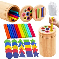 Wooden Matching Toys Montessori Color Matching Sorting Stick Balance Toy Fine Motor Skills Math Learning Educational Toys Kids 1