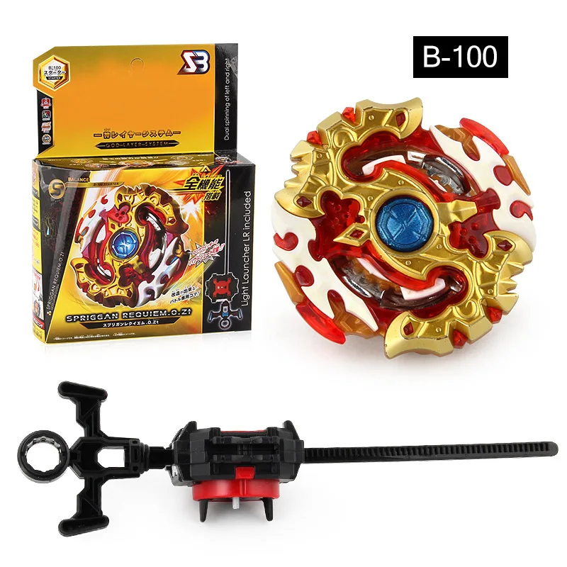 Spinning Top Toy BURST B-100 Spriggan Requiem O.Zt B100 with Light Launcher LR for Children
