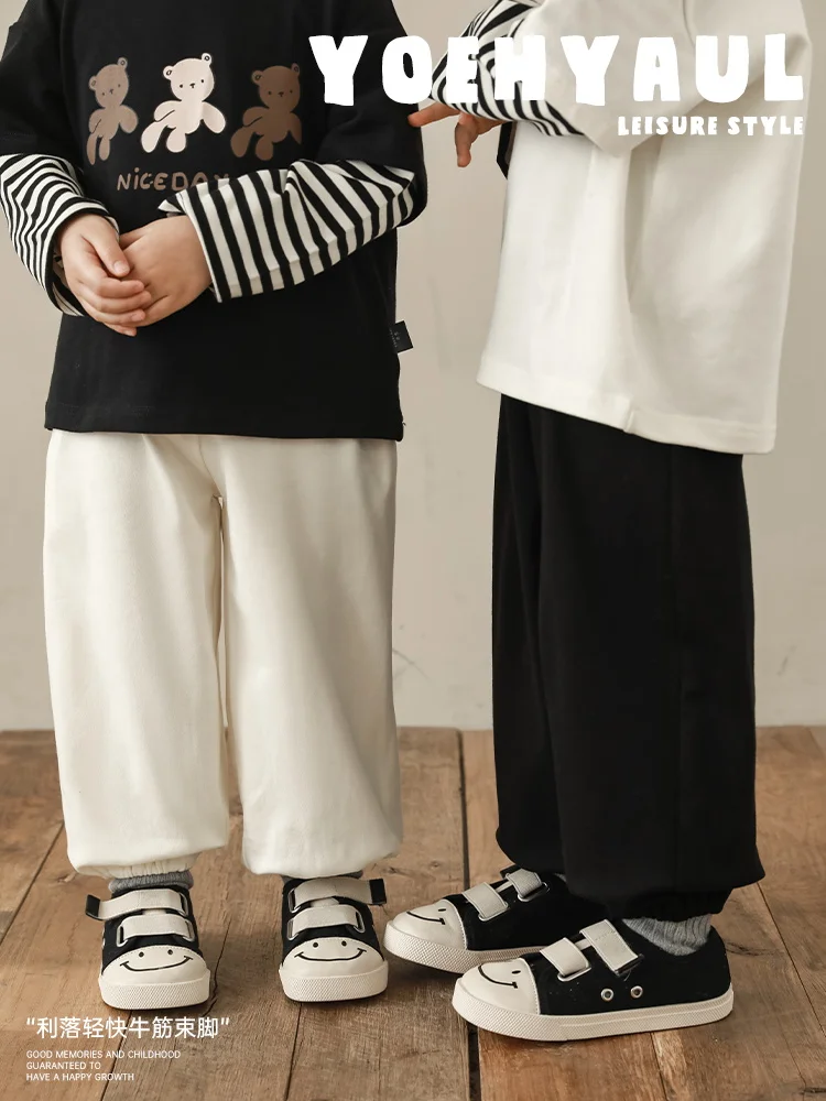 

Универсальные Свободные повседневные брюки с вышивкой алфавита для мальчиков Новинка на весну