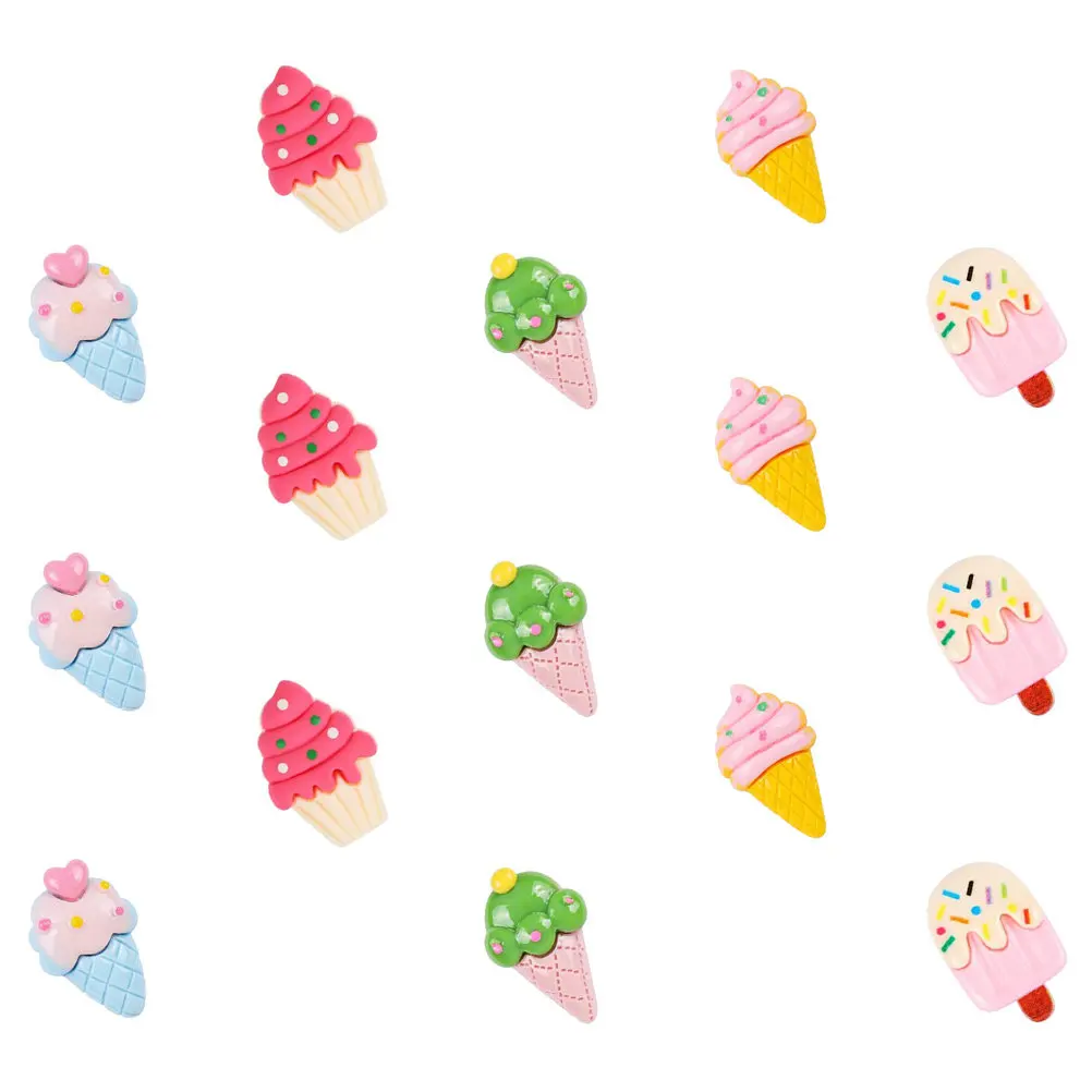 15Pcs 아이스크림 모양 엄지 못핀 프리미엄 수지 소재 다기능 푸시핀 여성용 일상 사용 소형 책상 액세서리