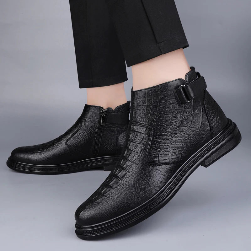 Chelsea Boots High Ankle Formal Shoes Without Laces New Fashion