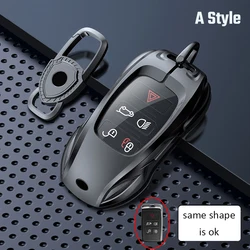 Premium Zinc Alloy Remote Car Key Protector Case Cover for Jaguar Logo (A Style - Gun Gray)