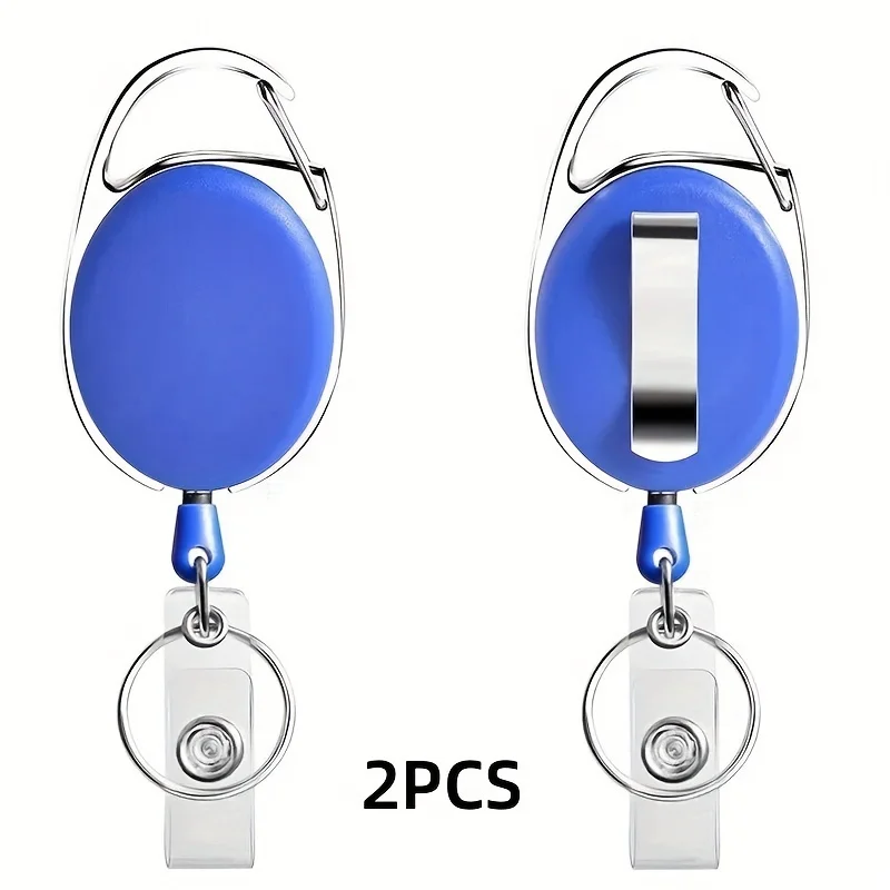 Heavy-Duty Retractable Badge Reel with Carabiner Clip and Key Ring