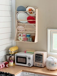 1/6 Shelf/Bookshelf/storage rack solid wood cherry wood doll house mini model