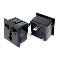 Prise de courant universelle encliquetable à montage sur panneau, prise noire et blanche, US, UK, EU, Euro, AU, 250V, 13A, 1 pièce 1