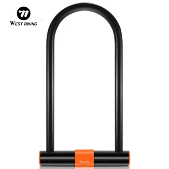 WEST BIKING Lucchetto a U per bici in acciaio al carbonio antifurto sicuro MTB lucchetto per bicicletta da strada accessori per ciclismo scooter moto