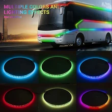 

24V 100CM Colorful Strobe Running Streamer Led strip lights Dynamic Streamer For Van Truck Tailgate Flexible DRL Car Styling