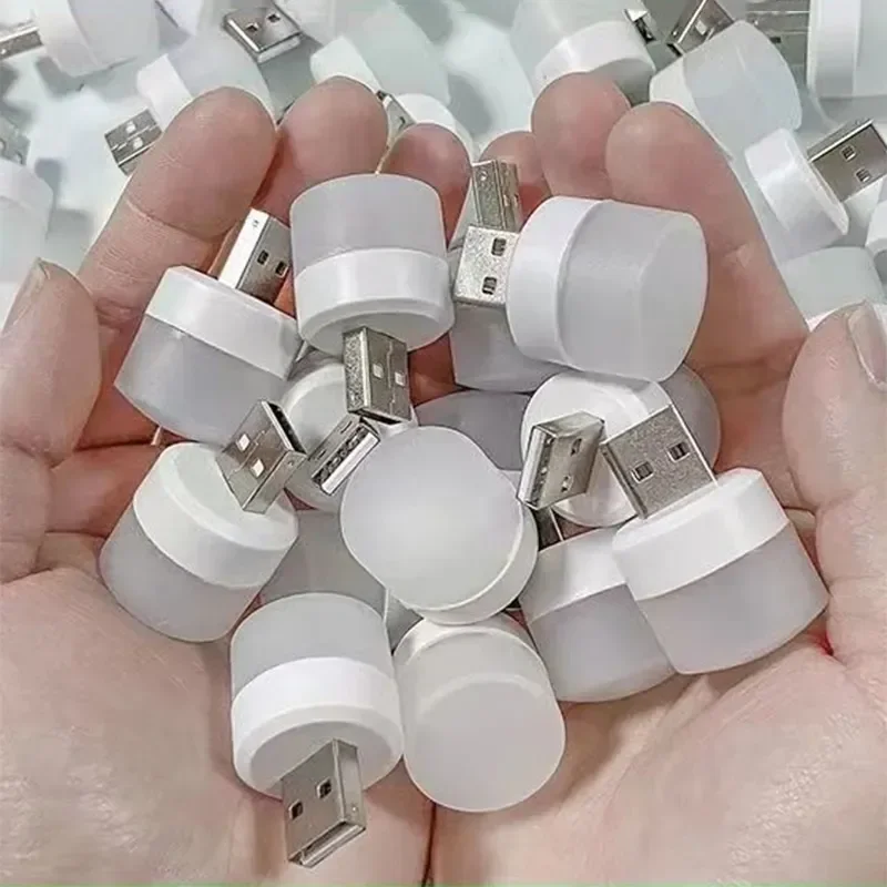 Mini USB Night Light Warm White Eye Protection Book Reading Light USB Plug Computer Mobile Power Charging LED Night Lamp 1-10Pcs