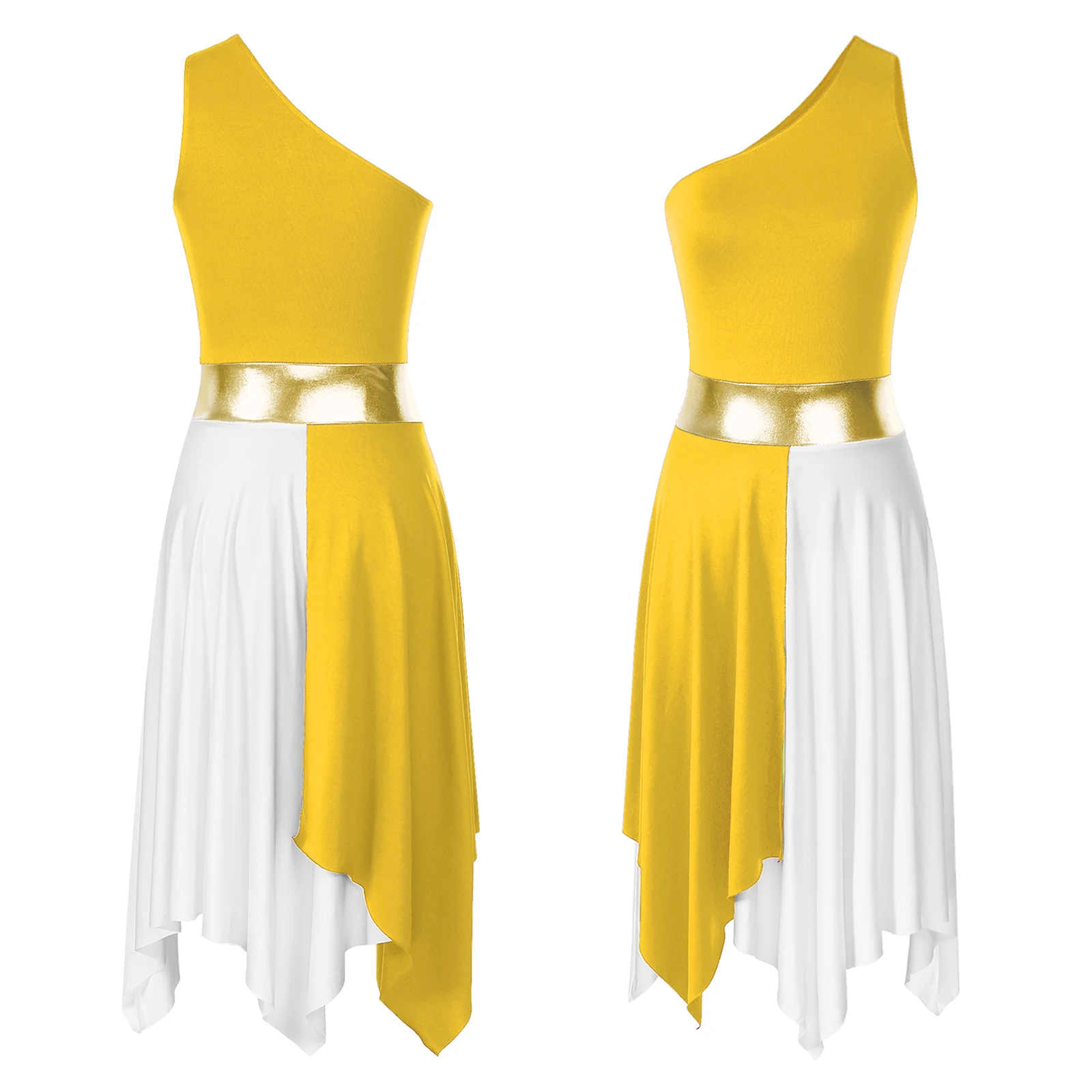 thumbnail image 1 of Vestidos de ballet para mujer, vestidos de baile de alabanza, escote en V, sin mangas, dobladillo irregular, ropa de baile, fiesta de graduación, vestido de danza litúrgica moderna, 1 of 5