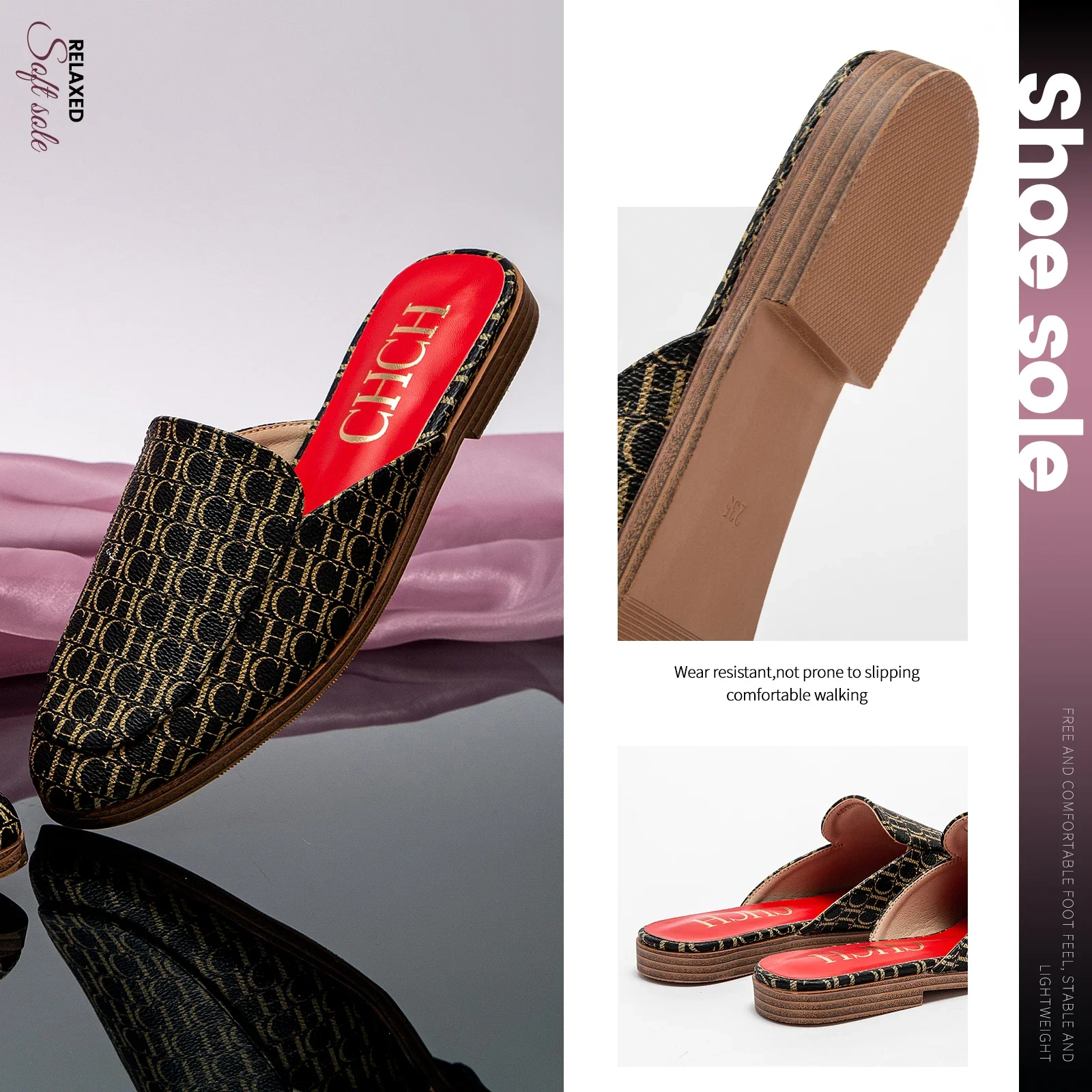 حذاء مسطح مدبب غير رسمي للسيدات ، شبشب مريح خفيف ا...