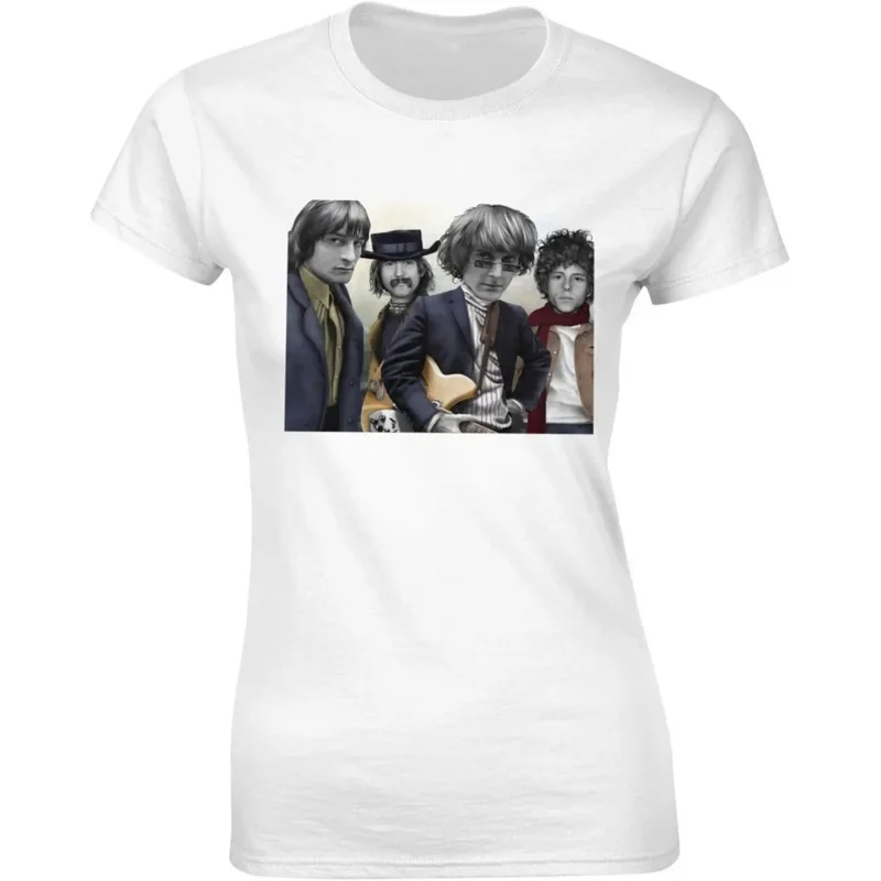 

The band Byrds shirt WOMEN'S cotton crew neck short sleeve T-shirt fashion versatile top black