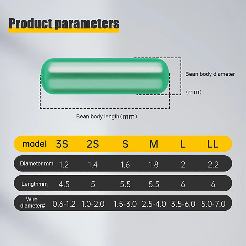 S/SS/SSS/M/L/LL Anti-wrapped Beans Float Fishing Bobber Silicone Stopper Space Bean Connector Fishing Line Tackle 100Pcs