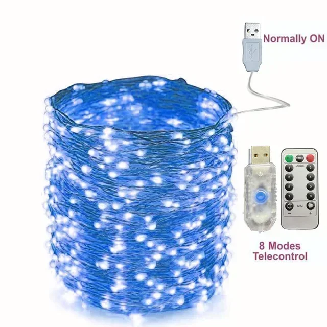 ตัวเลือกสินค้า โคมไฟ USB LED รีโมทคอนโทรล 8 ฟังก์ชั่น ตกแต่งบ้าน งานแต่งงาน คริสต์มาส