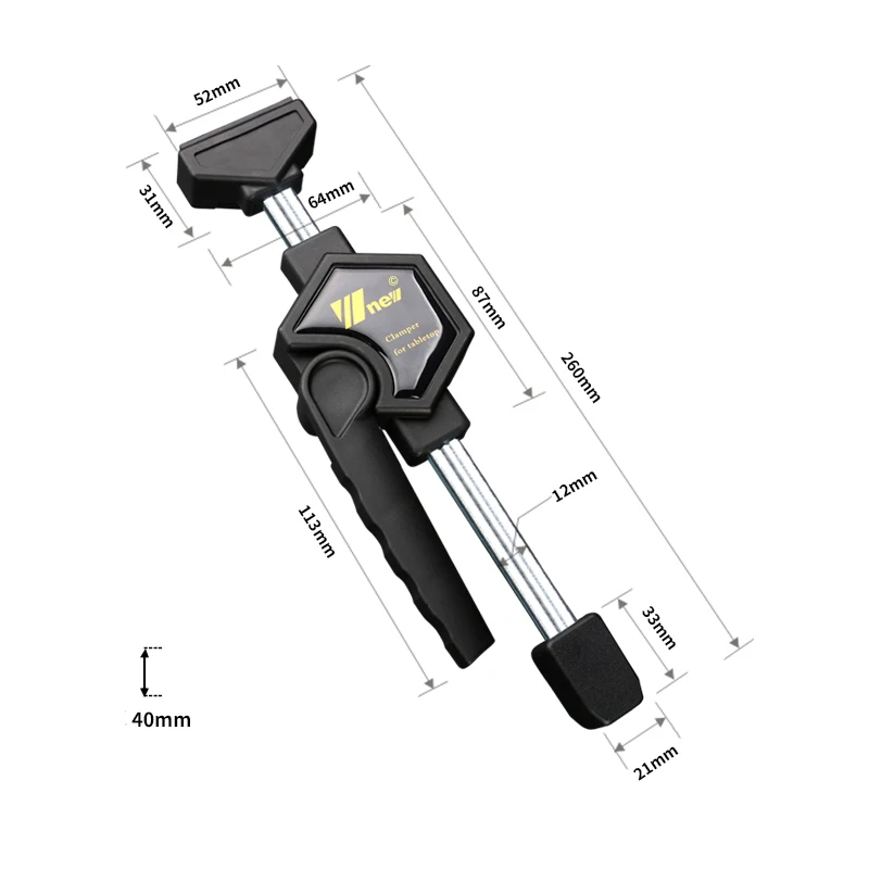 Workbench Dog Holes Quick Acting Hold Down Clamp Adjustable Fast Fixed Clip Fixture for Woodworking Benches 19/20MM Hole Tool