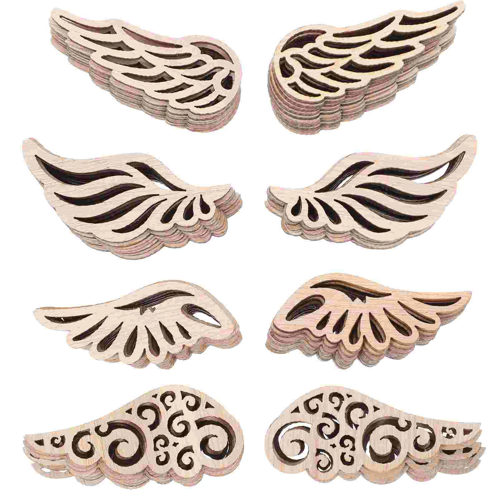 

DIY Hollow-Out Wing Patchs Colored Drawing Wing Chips Painting Wooden Wings DIY Blank Drawing Angel Wing Decorations