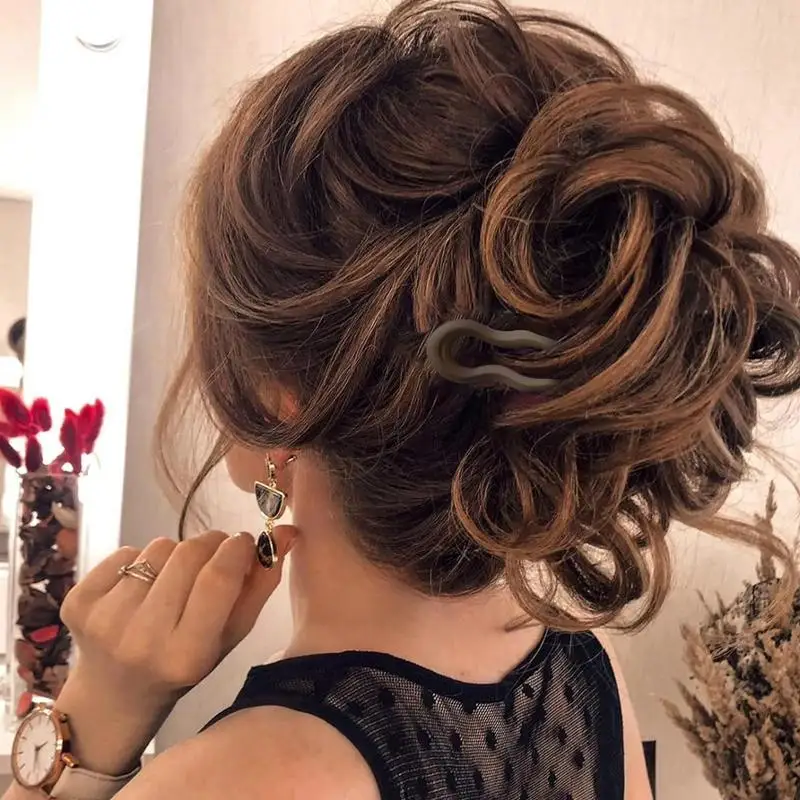 French Hair Pins for Women Hair Fork Bun Clip Sticks Chignon Pin Accessories Bun Pins U-Shaped Elegant