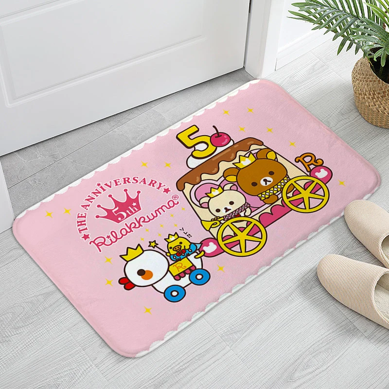 

Kitchen Treadmill Rugs A-Rilakkumas Custom Rug Aesthetic Non-slip Mat Sleeping Room Rugs Veranda Floor Funny Entrance Doormat