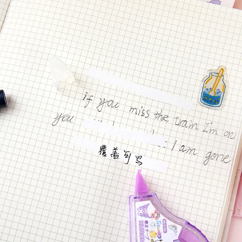 Sanrio Kuromi Cinnamoroll My Melody Correction Tape Kawaii Students Stationery School Office Supplies Gifts 3Pcs correction tape