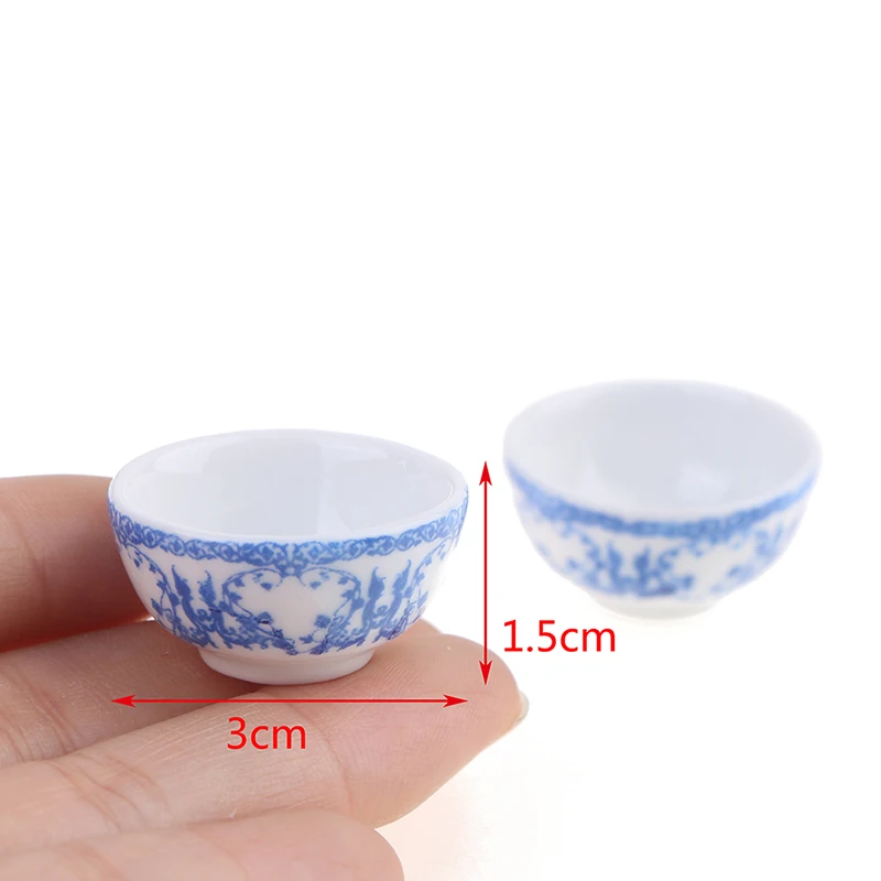 

1:12 Dollhouse Miniature Ceramics Bowl Tableware Vegetable Bowl Rice Bowl Model Kitchen Accessories For Doll House Decor Toys