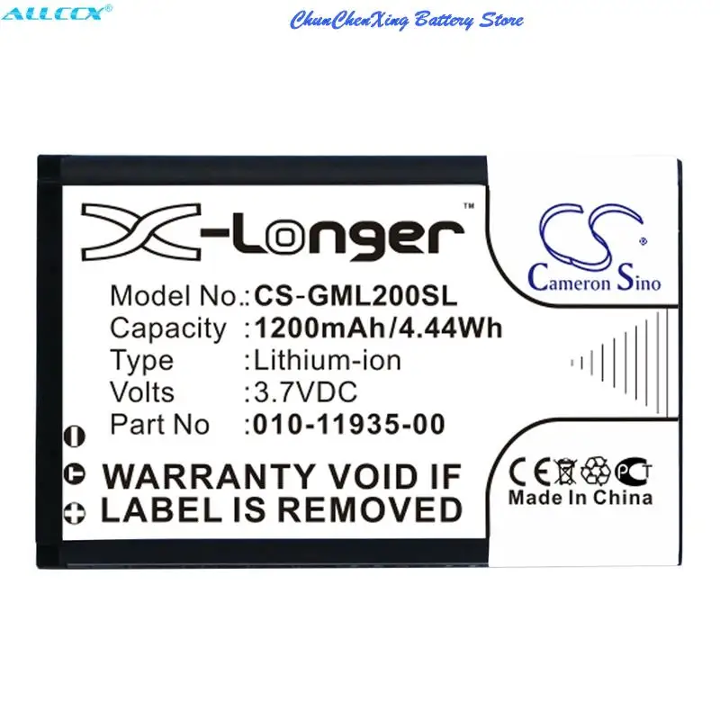 Batteria Cameron Sino 1200Mah 010-11935-00 Per Garmin 010-01055-15,010-02184-01,Glo. Glo 2