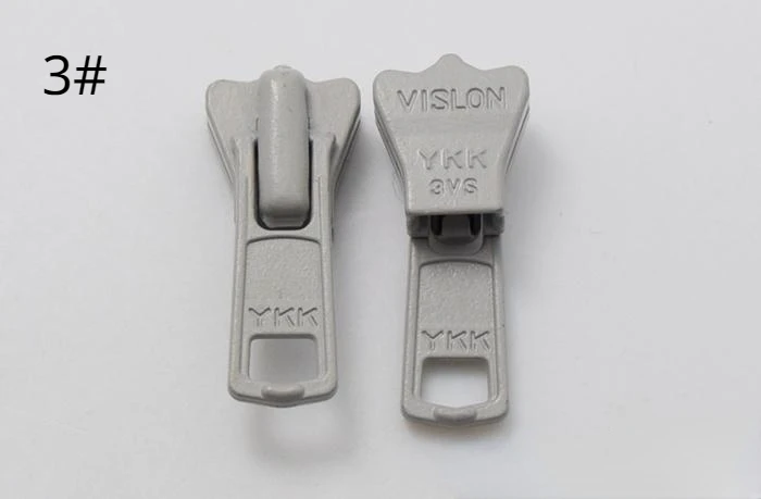 YKK Zipper Repair Kit Solution, 5 Molded Reversible Fancy Pulls Vislon  Slider (Made in USA) - 3 Pulls Per Pack (Lite Grey