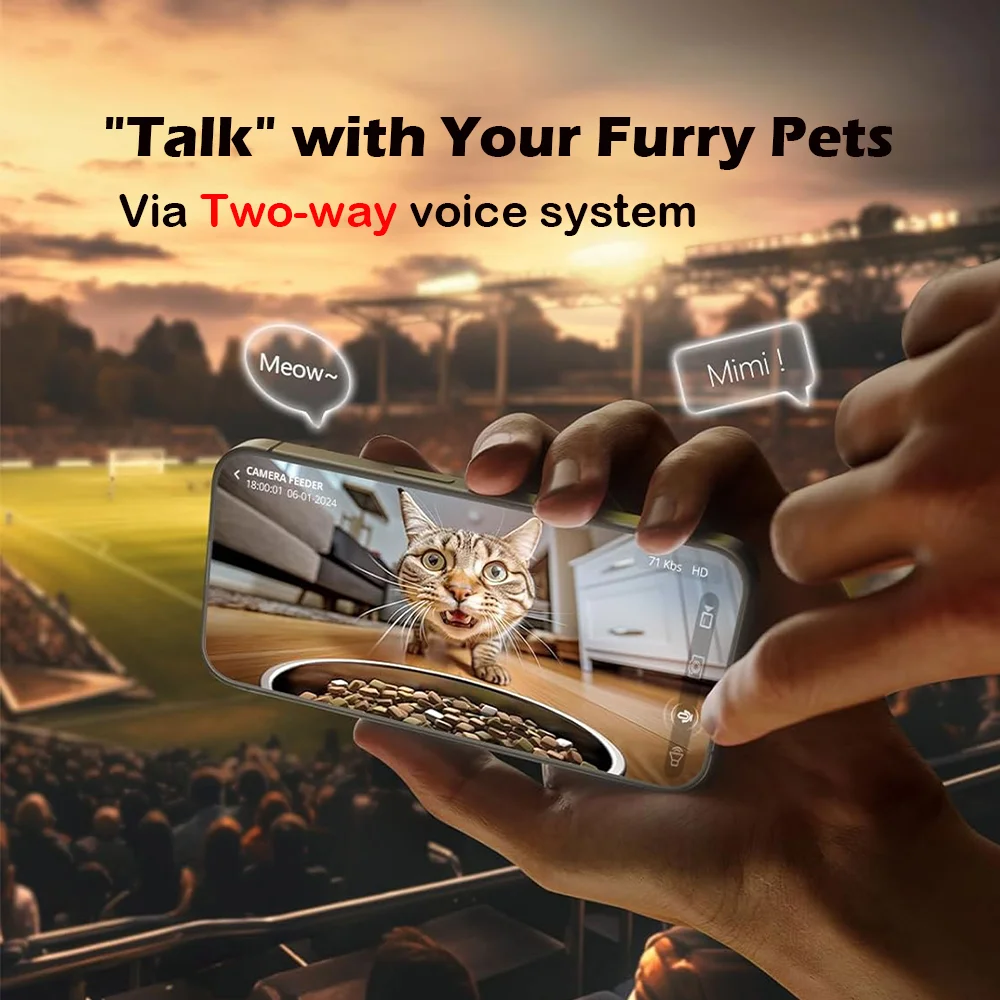 Automatic Dog Feeders with Camera 1080P HD 5G WiFi Pet Feeder Tuya APP Control Automatic Cat Dog Food Dispenser Furpipi 3