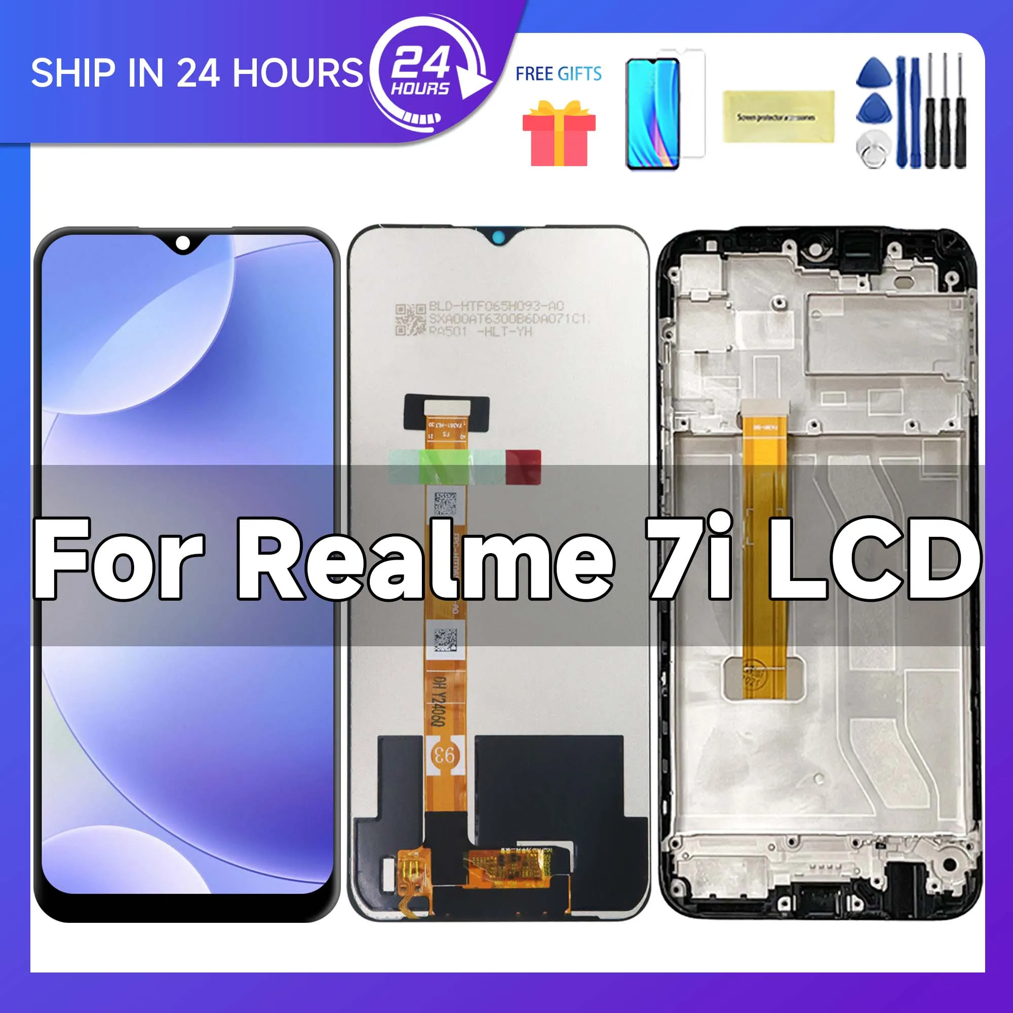 6.5" LCD Display For Realme 7i Global Touch Screen with Digitizer Assembly For Realme7i Helio G85 RMX2193 Screen Repair lcd display screen,smart phone screen replacement