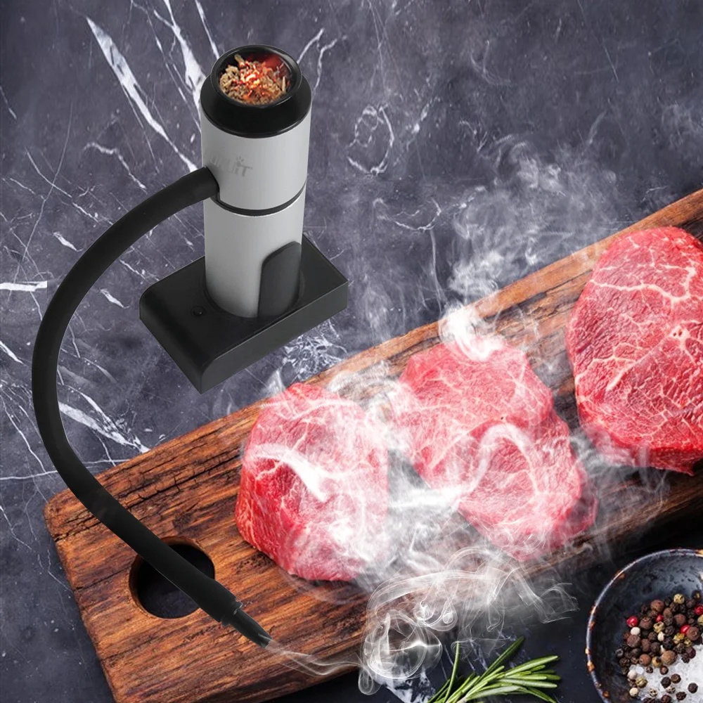 Description Picture 2 of itemBORUiT SK306 Smoking Gun Portable Molecular Cuisine Machine Food Smoke Infuser Meat Burn Bar Smokehouse Cook Smoke Generator