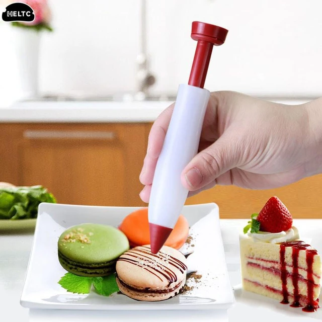 Stylo d'écriture alimentaire en silicone, outils de décoration de chocolat,  tasse à crème, moule à