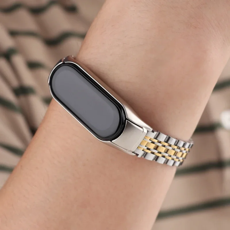 Metal Strap for Xiao Mi Band 8 7 6 5 4 Stainless Steel Bracelet Wristband for Miband 8 Smart Watch Replacement Miband 7 Correa