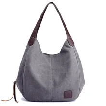 

New Canvas Bag Women's Bag Fashionable All-Match Artistic Simple Korean Style Shoulder Handbag Multi-Compartment Casual Big Bag