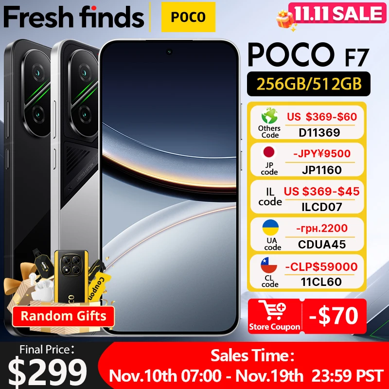 Newest POCO F7 Smartphone 256GB 512GB Snapdragon® 8s Gen 4 6.83