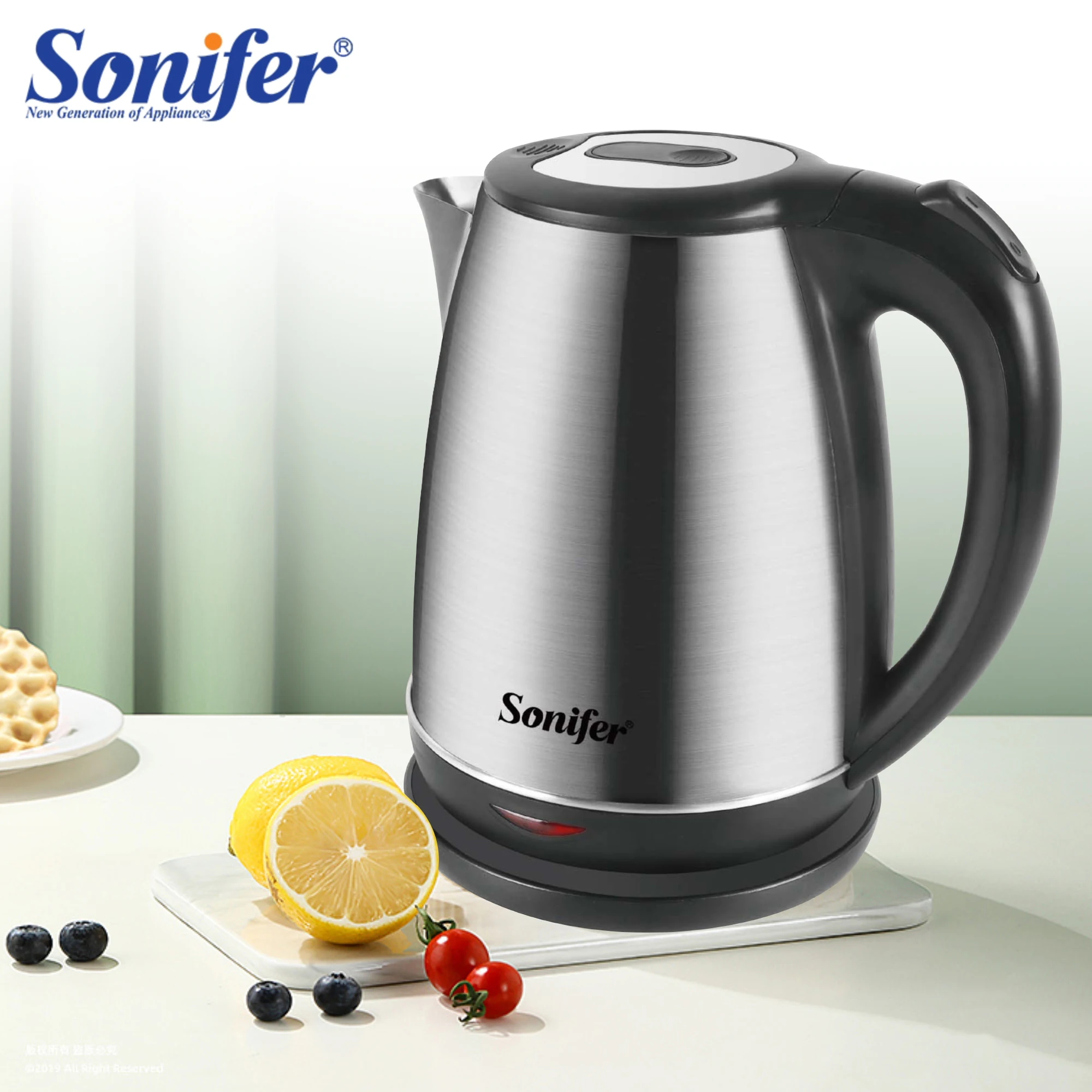 Sonifer-스테인레스 스틸 전기 주전자, 차 커피 보온 냄비 가전 주방 스마트 주전자 빠른 가열 전기 끓는 
