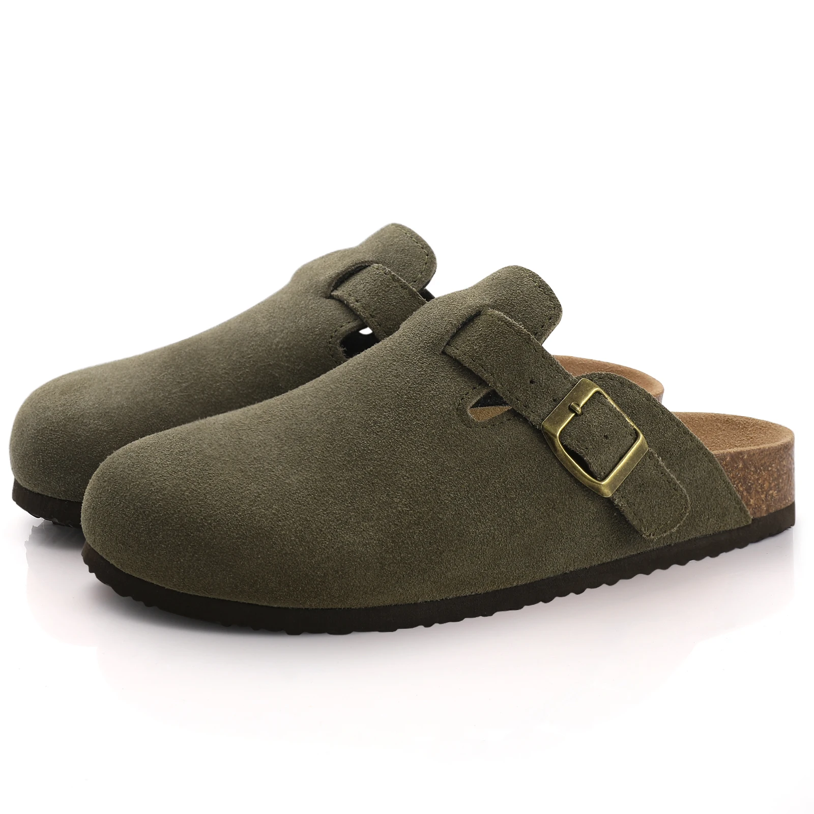 Comwarm Fashion Clogs Slippers For Women Men Cork Mules Soft Suede Clogs Flats Slippers Outdoor Beach Slippers With Arch Support 6