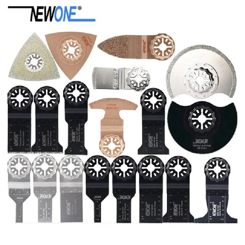 

NEWONE S19 blades Oscillating Tool Saw Blades Set fit for Multi tool Wood Metal Plastic Polish Ceramic Tile Complete kit cut