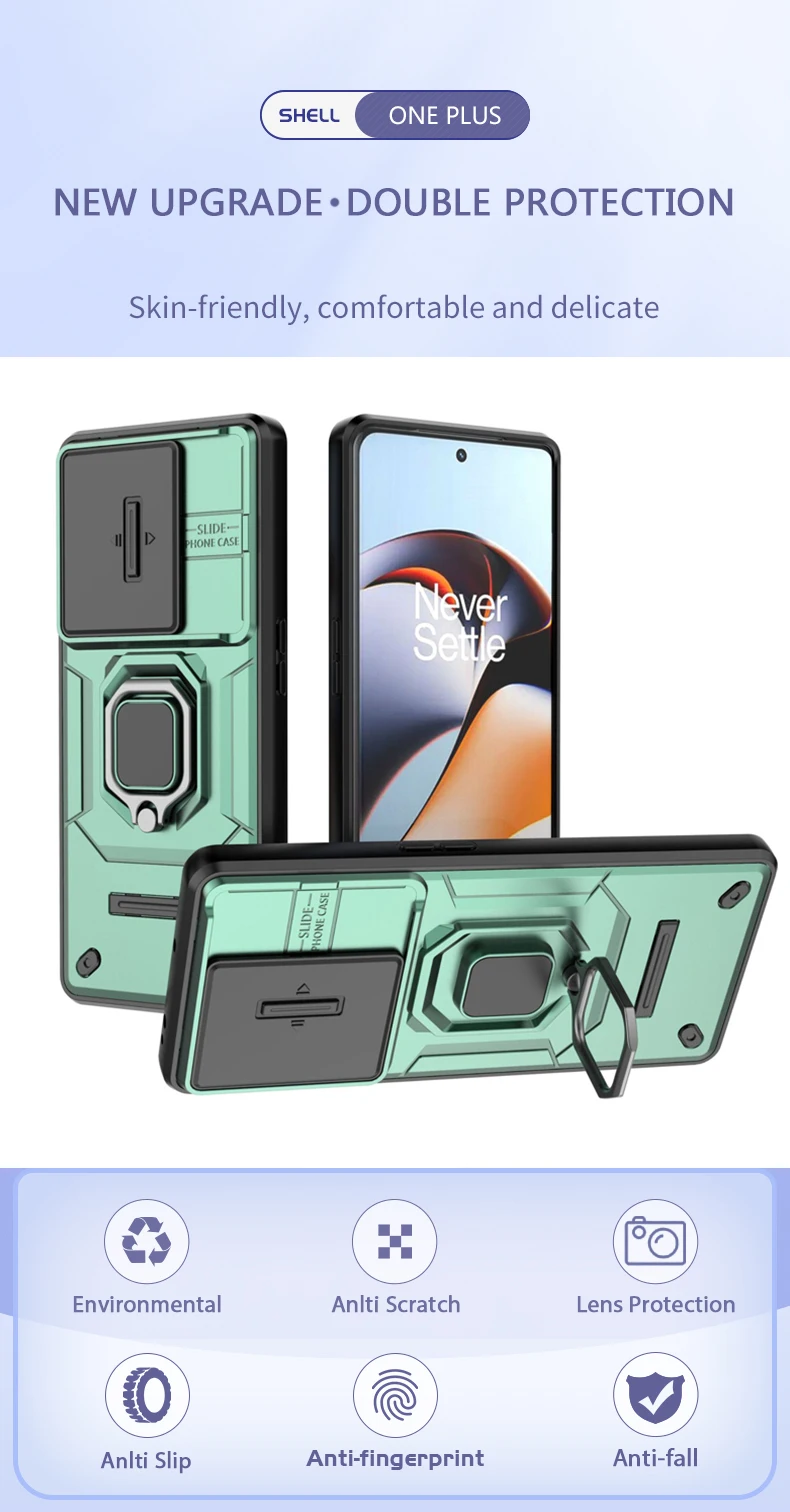 Étui de protection d'objectif d'appareil photo Bananq Slide 11 11R ACE 2 avec anneau magnétique et support pour OnePlus Nord N30 CE3 Lite_voghion.com