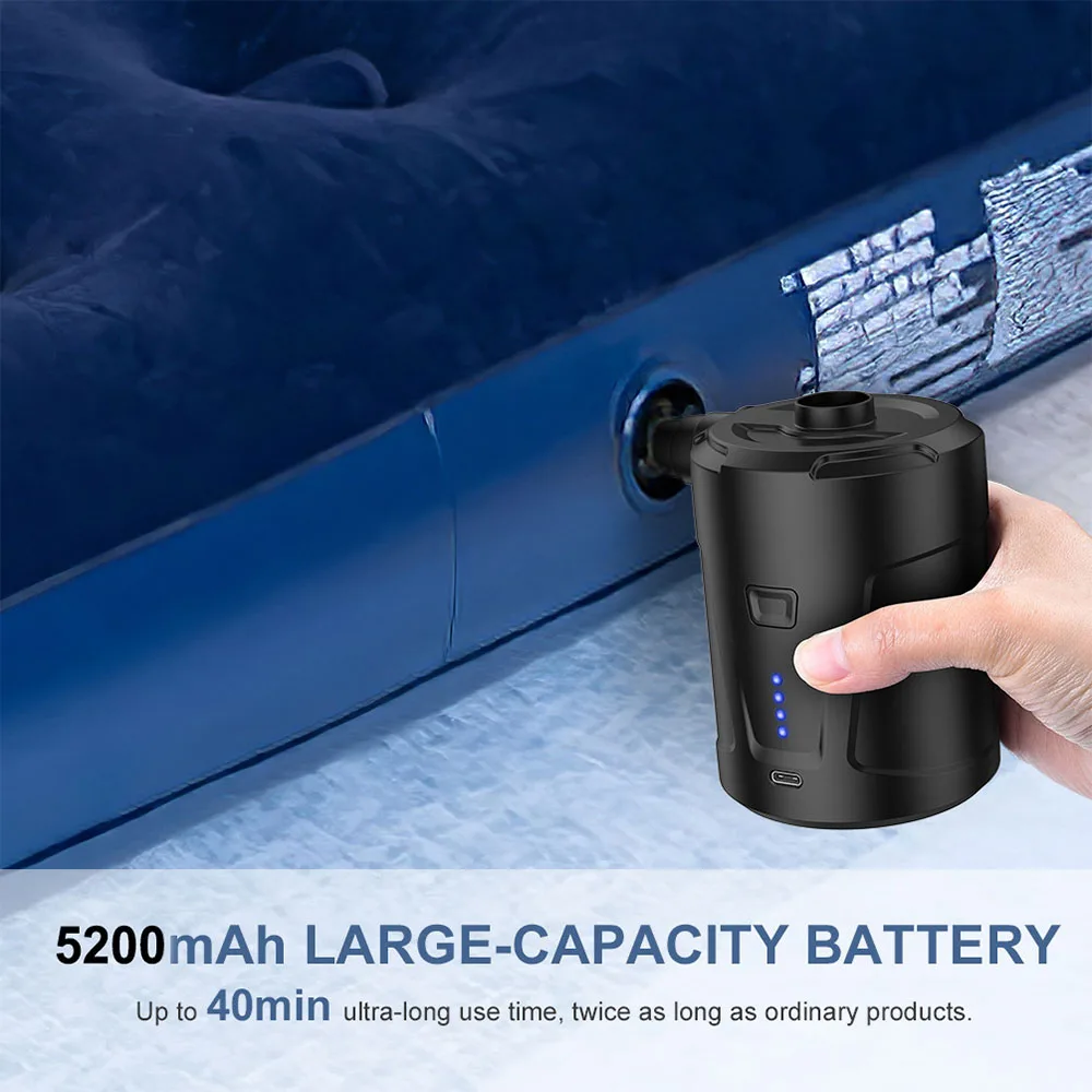 Outdoor Multifunctional Suction and Inflation Pump Large Capacity 5200mAh Swimming Circle Fast Inflation 1 Set