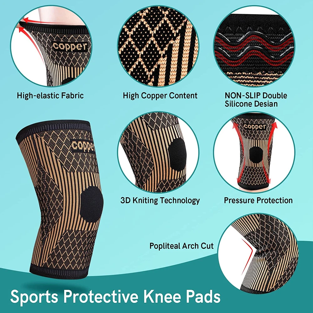 Copper Knee Brace for Arthritis Pain & Support-Copper Knee Sleeve for knee pain Compression sleeve for Sports,Knee Pain Relief