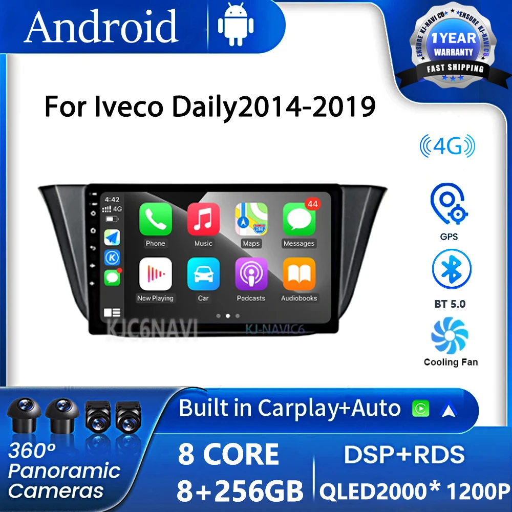 

Автомагнитола под управлением IPS Android 14, мультимедийный видеоплеер для Iveco Daily2014-2019, навигация GPS, Авторадио с сенсорным экраном, NO 2 Din