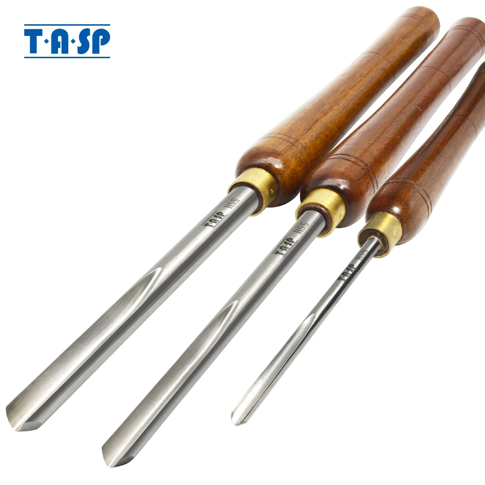 TASP Bowl Gouge HSS Woodturning Tools Set 1/2" 3/8" 1/4" Flute