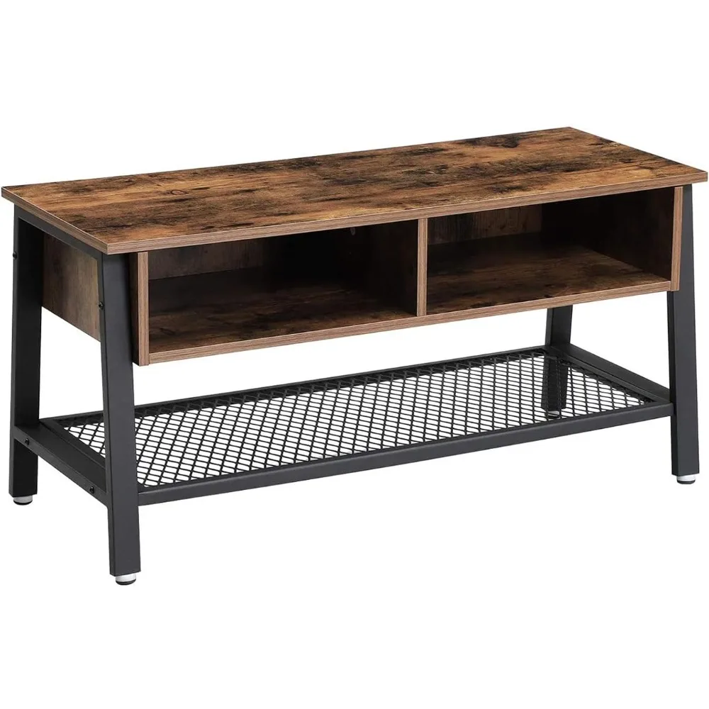 

VASAGLE Vintage TV Stand, TV Cabinet with Net Storage Shelf, Console with 2 Storage Compartments, Easy Assembly ULTV92X
