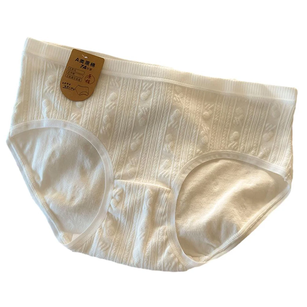 

Women Pure Cotton Comfortable Soft Underpants White Color Cloud Skin-friendly Panties Breathable Sweat Briefs Underwear Girls