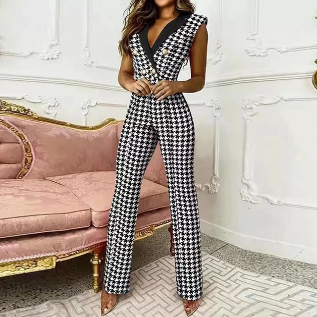 2022 Summer Elegant Jumpsuit Women Pearl Straps Sleeveless Low Cut Wide Leg  Long Pant Romper Gradient/solid/ Printed Overalls - Jumpsuits - AliExpress